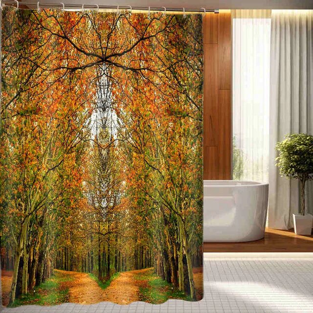 Rideau De Douche Arbre Orange