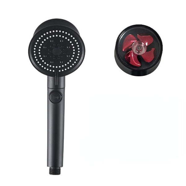 Pommeau de Douche Noir Turbo Rouge