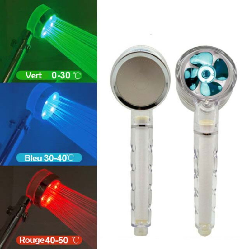 Pommeau de Douche Led 3 Couleurs Turbo