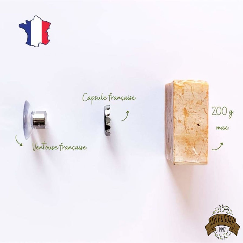 Pack Orient: porte savon aimanté, savon d'Alep, éponge Konjac et ventouse crochet