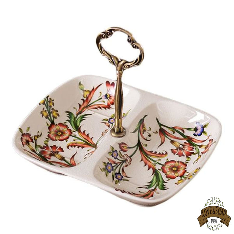 Porte savon céramique double rangement