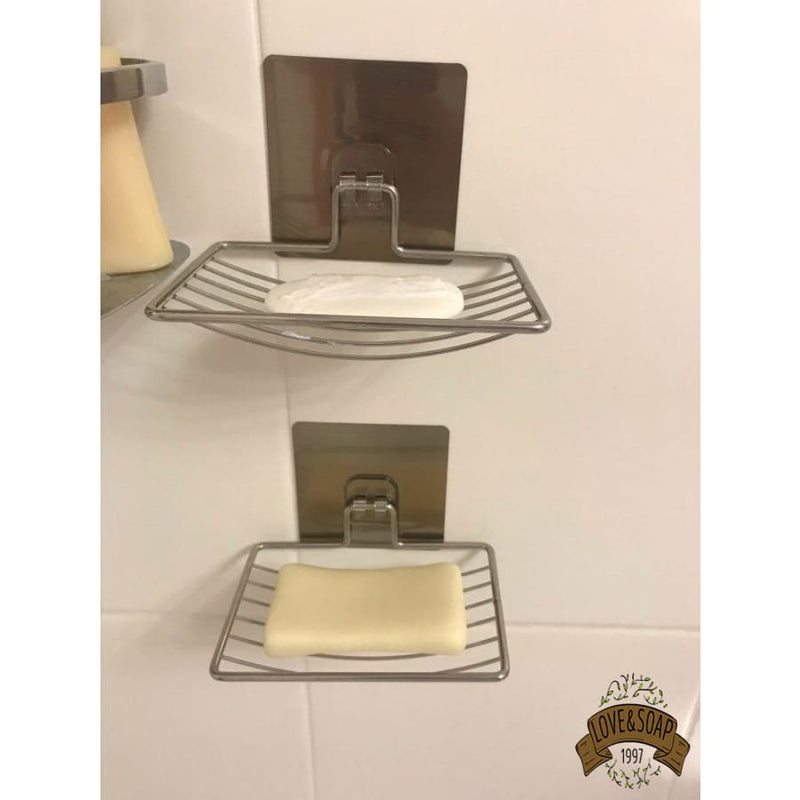 Porte-savon douche salle de bain acier brossé - Collection Nirmala