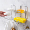Porte savon inox double étagère