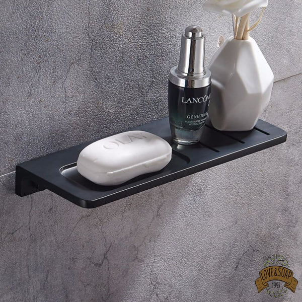 Porte savon mural aluminium noir