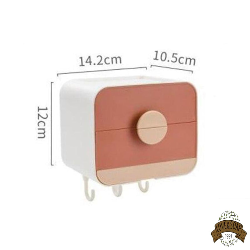 Porte savon mural boite de rangement double tiroirs