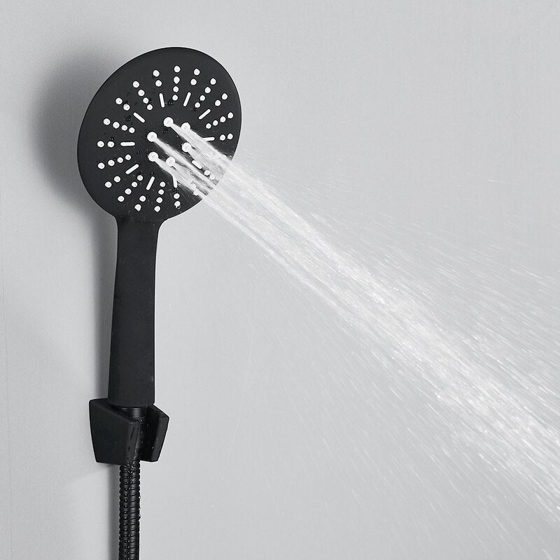 Pommeau de Douche Anti Calcaire Kit Complet Noir