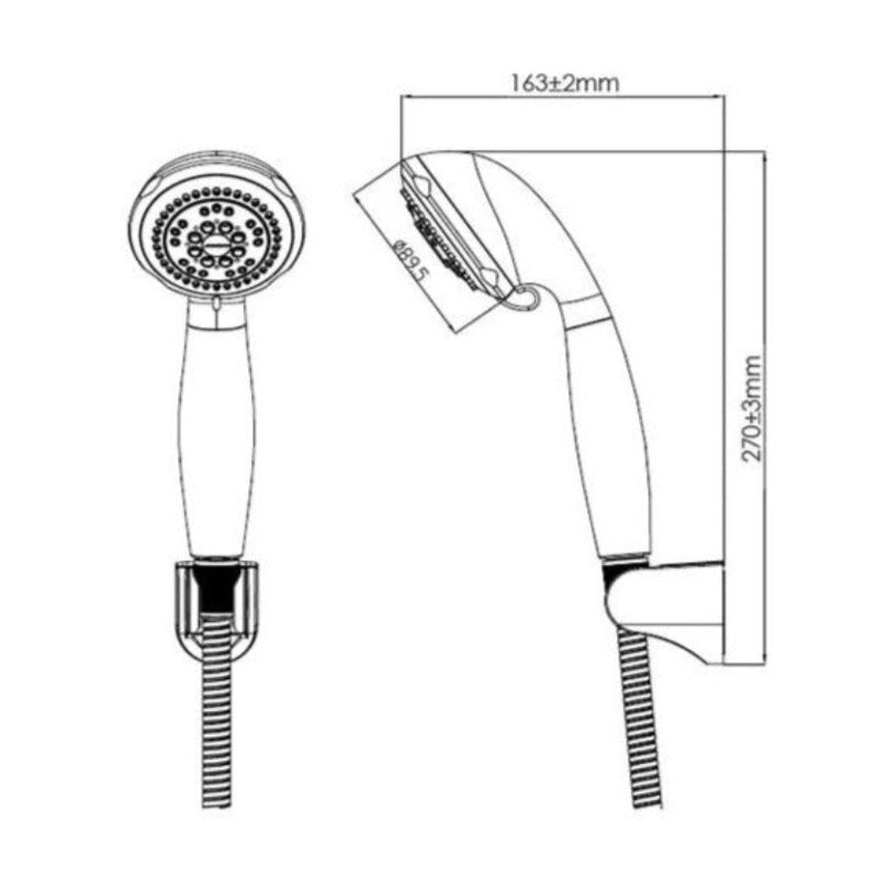 Pommeau de Douche Economique Haute Pression 5 Jets