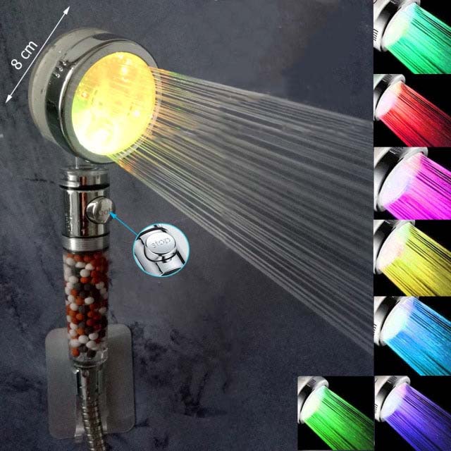 Pommeau de Douche Led Filtrant 7 couleurs