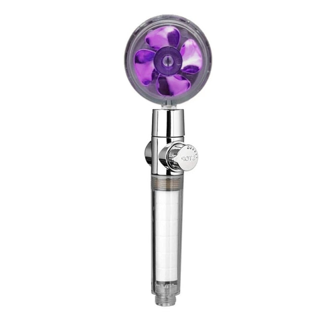 Pommeau de Douche Filtrant Rotatif Violet