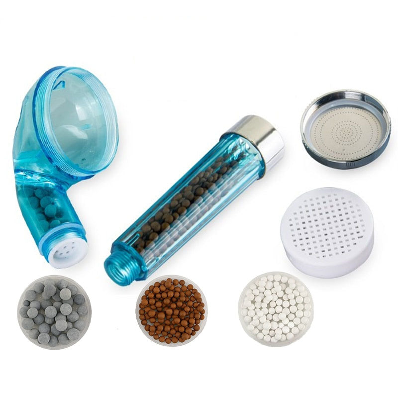 Pommeau de Douche Anti Calcaire Filtrant Bleu