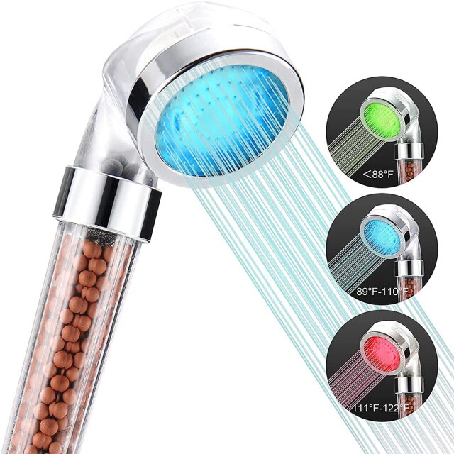 Pommeau de Douche Led Filtrant 3 Couleurs