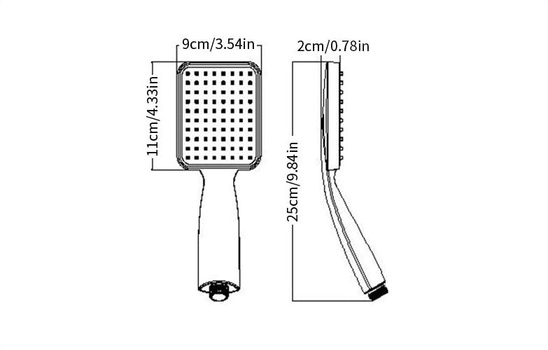 Pommeau de Douche Filtrant Carré Argent