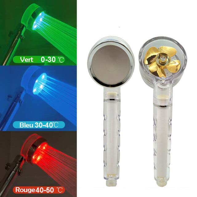 Pommeau de Douche Led 3 Couleurs Turbo