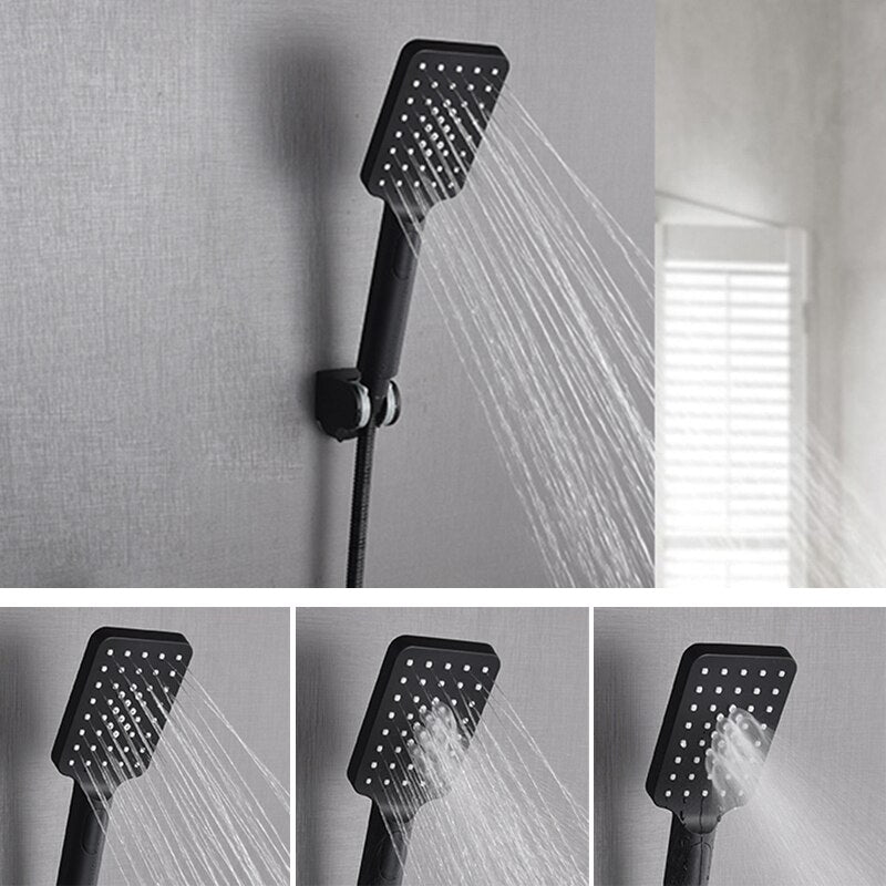 Pommeau de Douche Design Noir Carré