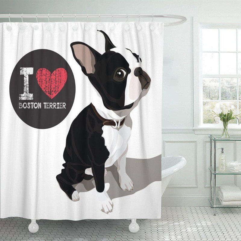 Rideau De Douche Boston Terrier