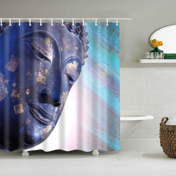 Rideau De Douche Bouddha Bleu