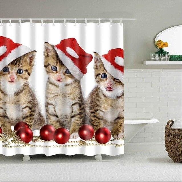 Rideau De Douche Chatons De Noel