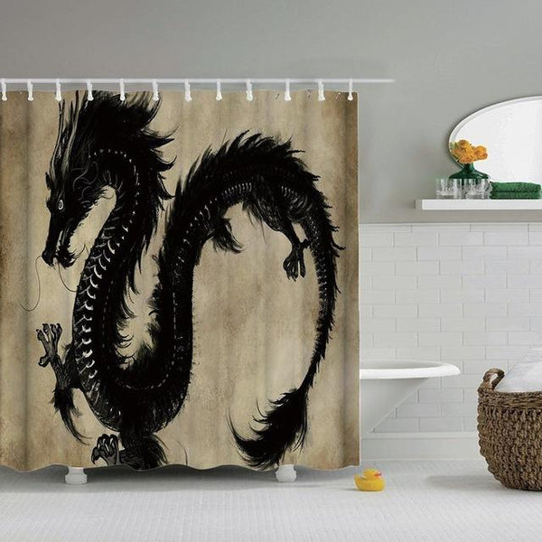 Rideau De Douche Dragon Oriental