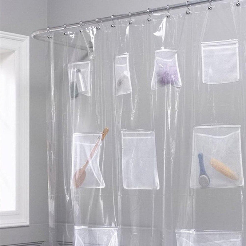 Rideau De Douche Transparent Avec Poches