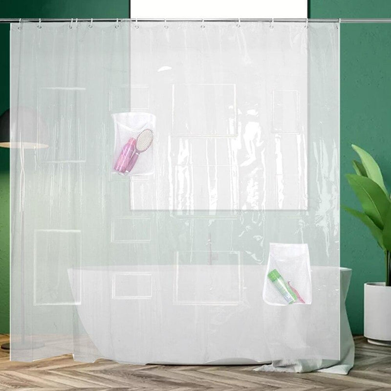 Rideau De Douche Transparent Avec Poches