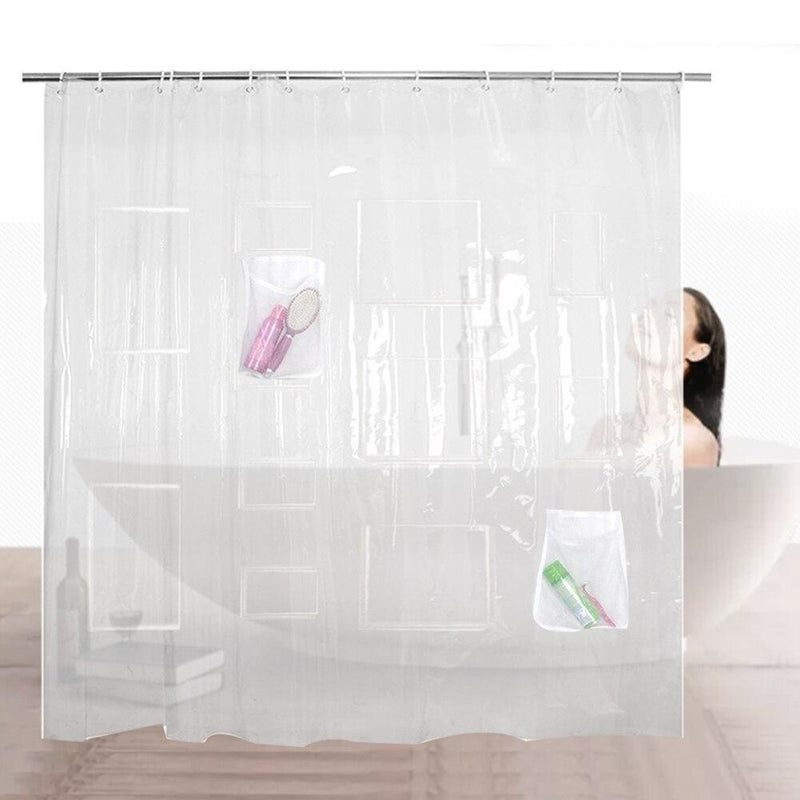 Rideau De Douche Transparent Avec Poches